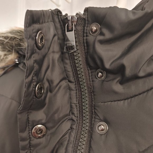 Long Dark Grey Puffer Coat - Picture 4 of 10